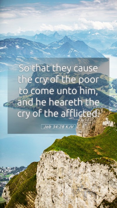 Picture 05 - Job 34:28 KJV Mobile Phone Wallpaper - So that they cause the cry of the poor to come - Mobile Bible Verse Wallpaper