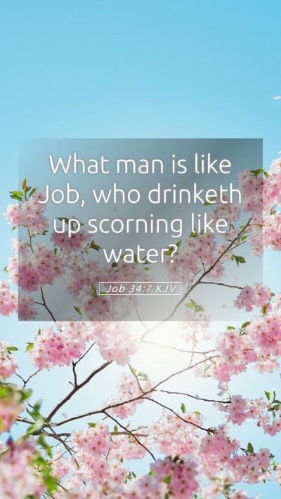 Picture 05 - Job 34:7 KJV Mobile Phone Wallpaper - What man is like Job, who drinketh up scorning - Mobile Bible Verse Wallpaper