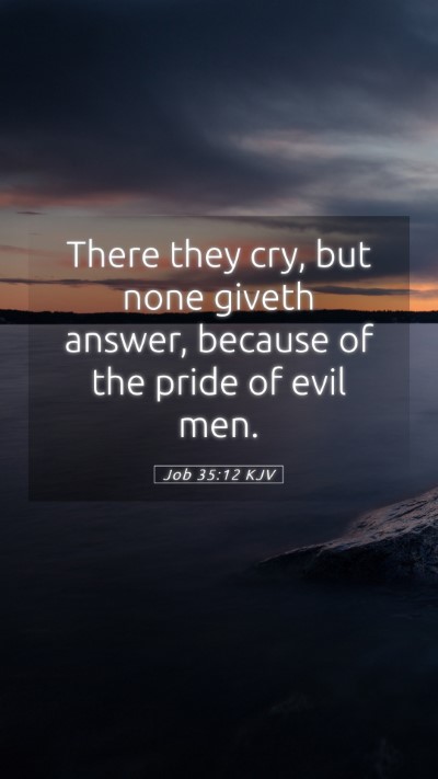 Picture 05 - Job 35:12 KJV Mobile Phone Wallpaper - There they cry, but none giveth answer, because - Mobile Bible Verse Wallpaper
