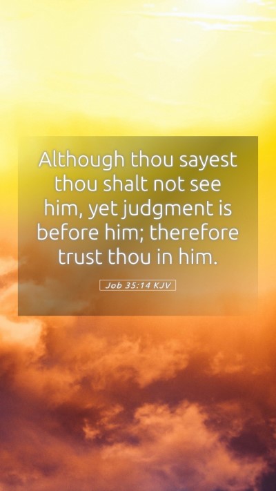 Picture 05 - Job 35:14 KJV Mobile Phone Wallpaper - Although thou sayest thou shalt not see him, yet - Mobile Bible Verse Wallpaper