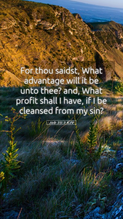 Picture 05 - Job 35:3 KJV Mobile Phone Wallpaper - For thou saidst, What advantage will it be unto - Mobile Bible Verse Wallpaper