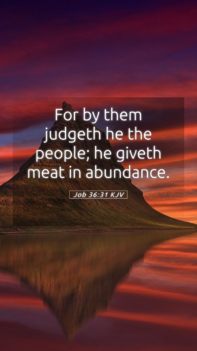 Picture 05 - Job 36:31 KJV Mobile Phone Wallpaper - For by them judgeth he the people; he giveth meat - Mobile Bible Verse Wallpaper