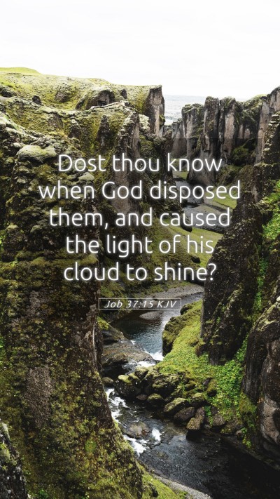 Picture 05 - Job 37:15 KJV Mobile Phone Wallpaper - Dost thou know when God disposed them, and caused - Mobile Bible Verse Wallpaper