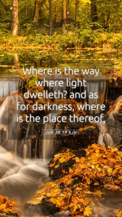 Picture 05 - Job 38:19 KJV Mobile Phone Wallpaper - Where is the way where light dwelleth? and as for - Mobile Bible Verse Wallpaper