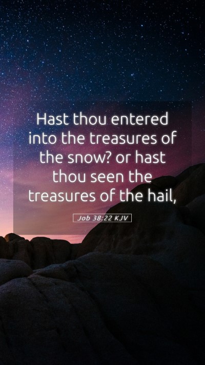 Picture 05 - Job 38:22 KJV Mobile Phone Wallpaper - Hast thou entered into the treasures of the snow? - Mobile Bible Verse Wallpaper