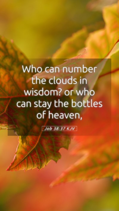 Picture 05 - Job 38:37 KJV Mobile Phone Wallpaper - Who can number the clouds in wisdom? or who can - Mobile Bible Verse Wallpaper