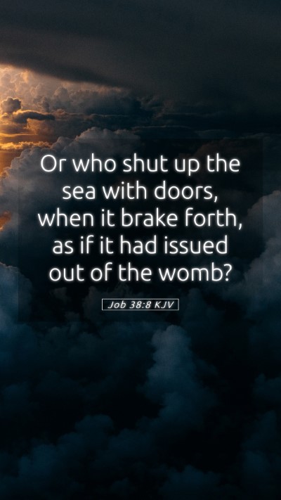 Picture 05 - Job 38:8 KJV Mobile Phone Wallpaper - Or who shut up the sea with doors, when it brake - Mobile Bible Verse Wallpaper
