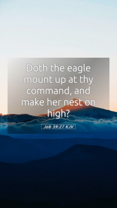 Picture 05 - Job 39:27 KJV Mobile Phone Wallpaper - Doth the eagle mount up at thy command, and make - Mobile Bible Verse Wallpaper