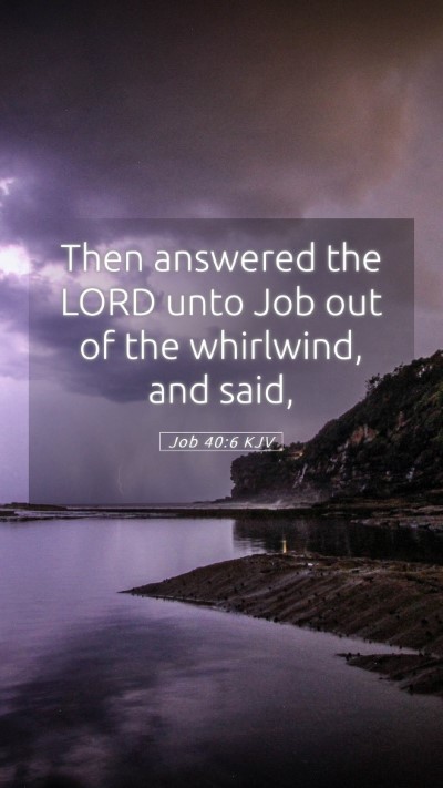 Picture 05 - Job 40:6 KJV Mobile Phone Wallpaper - Then answered the LORD unto Job out of the - Mobile Bible Verse Wallpaper