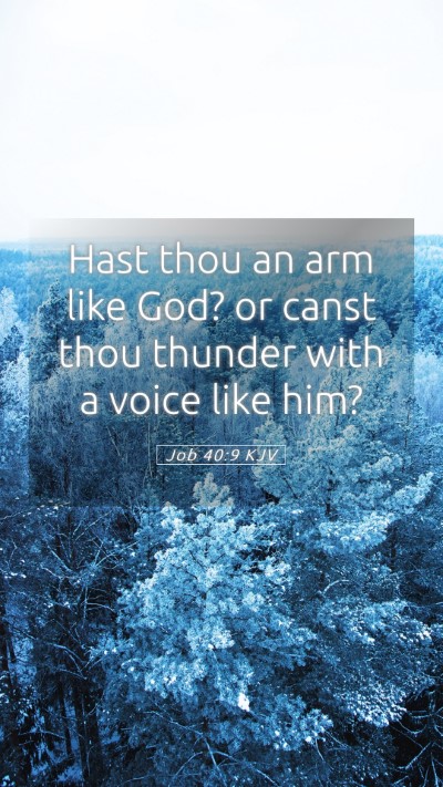 Picture 05 - Job 40:9 KJV Mobile Phone Wallpaper - Hast thou an arm like God? or canst thou thunder - Mobile Bible Verse Wallpaper
