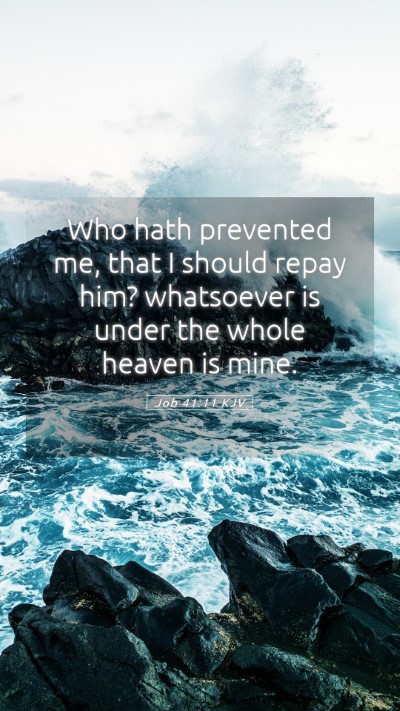 Picture 05 - Job 41:11 KJV Mobile Phone Wallpaper - Who hath prevented me, that I should repay him? - Mobile Bible Verse Wallpaper