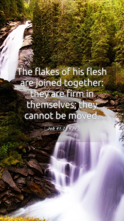 Picture 05 - Job 41:23 KJV Mobile Phone Wallpaper - The flakes of his flesh are joined together: they - Mobile Bible Verse Wallpaper