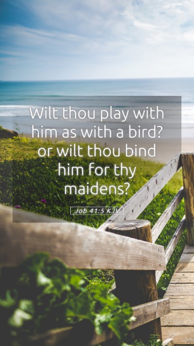 Picture 05 - Job 41:5 KJV Mobile Phone Wallpaper - Wilt thou play with him as with a bird? or wilt - Mobile Bible Verse Wallpaper