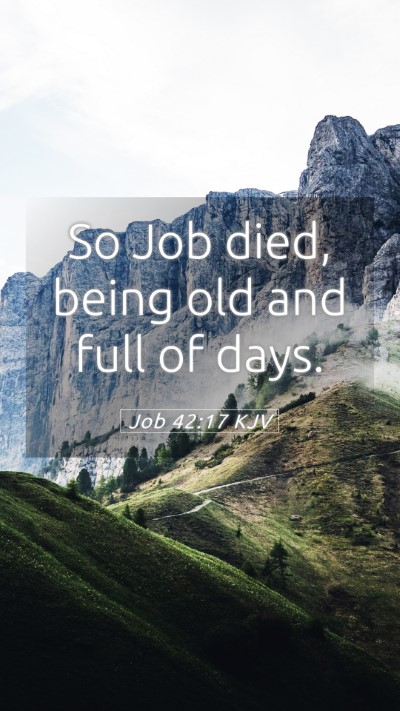 Picture 05 - Job 42:17 KJV Mobile Phone Wallpaper - So Job died, being old and full of - Mobile Bible Verse Wallpaper