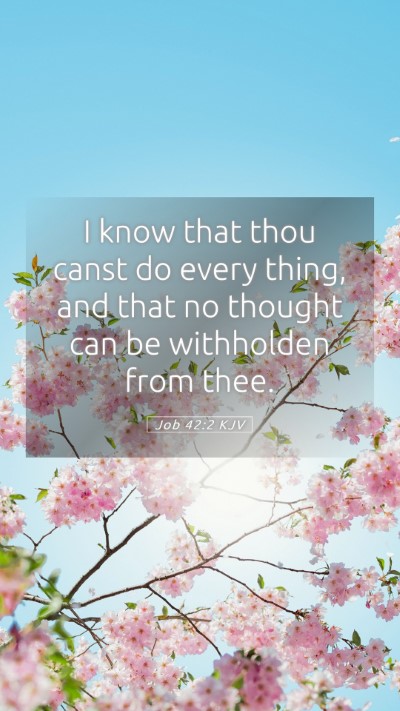 Picture 05 - Job 42:2 KJV Mobile Phone Wallpaper - I know that thou canst do every thing, and that - Mobile Bible Verse Wallpaper
