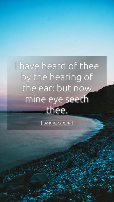 Picture 05 - Job 42:5 KJV Mobile Phone Wallpaper - I have heard of thee by the hearing of the ear: - Mobile Bible Verse Wallpaper