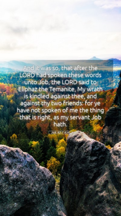 Picture 05 - Job 42:7 KJV Mobile Phone Wallpaper - And it was so, that after the LORD had spoken - Mobile Bible Verse Wallpaper