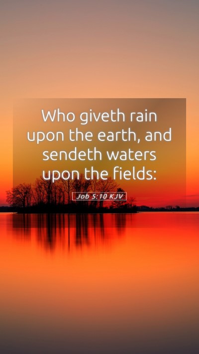 Picture 05 - Job 5:10 KJV Mobile Phone Wallpaper - Who giveth rain upon the earth, and sendeth - Mobile Bible Verse Wallpaper