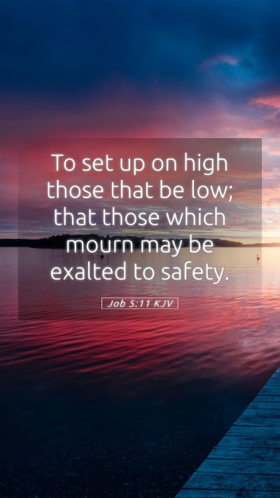 Picture 05 - Job 5:11 KJV Mobile Phone Wallpaper - To set up on high those that be low; that those - Mobile Bible Verse Wallpaper