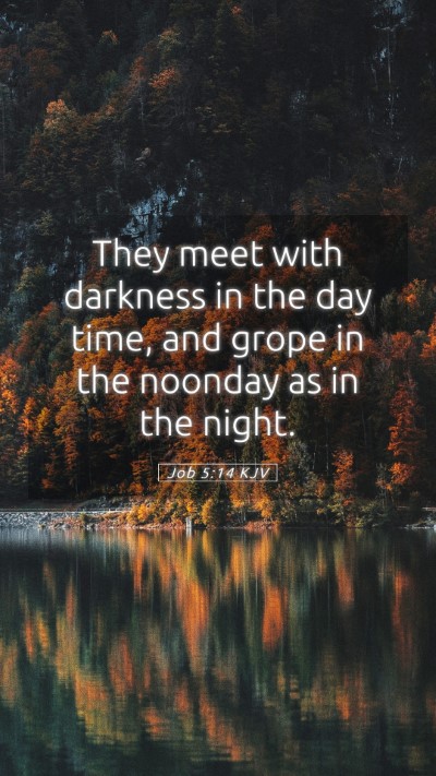 Picture 05 - Job 5:14 KJV Mobile Phone Wallpaper - They meet with darkness in the day time, and - Mobile Bible Verse Wallpaper