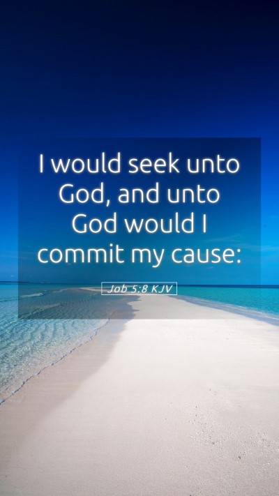 Picture 05 - Job 5:8 KJV Mobile Phone Wallpaper - I would seek unto God, and unto God would I - Mobile Bible Verse Wallpaper