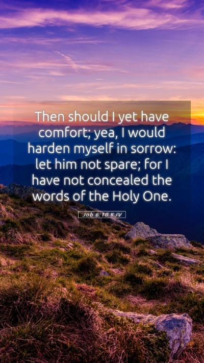 Picture 05 - Job 6:10 KJV Mobile Phone Wallpaper - Then should I yet have comfort; yea, I would - Mobile Bible Verse Wallpaper