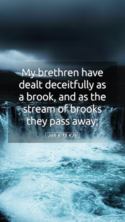 Picture 05 - Job 6:15 KJV Mobile Phone Wallpaper - My brethren have dealt deceitfully as a brook, - Mobile Bible Verse Wallpaper