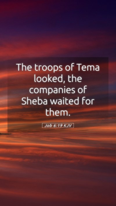 Picture 05 - Job 6:19 KJV Mobile Phone Wallpaper - The troops of Tema looked, the companies of Sheba - Mobile Bible Verse Wallpaper