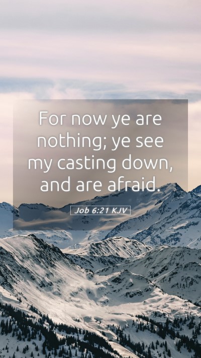 Picture 05 - Job 6:21 KJV Mobile Phone Wallpaper - For now ye are nothing; ye see my casting down, - Mobile Bible Verse Wallpaper