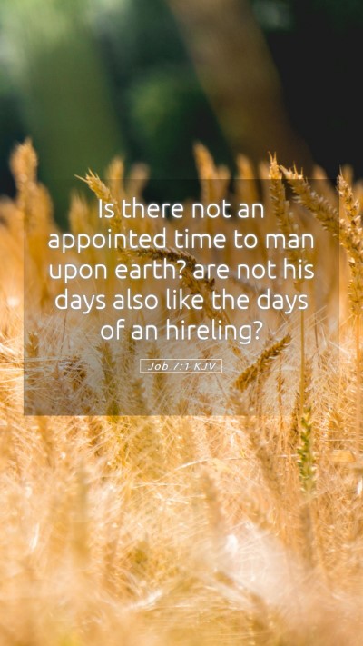 Picture 05 - Job 7:1 KJV Mobile Phone Wallpaper - Is there not an appointed time to man upon earth? - Mobile Bible Verse Wallpaper