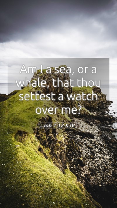 Picture 05 - Job 7:12 KJV Mobile Phone Wallpaper - Am I a sea, or a whale, that thou settest a watch - Mobile Bible Verse Wallpaper