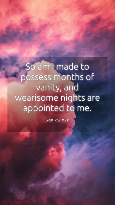 Picture 05 - Job 7:3 KJV Mobile Phone Wallpaper - So am I made to possess months of vanity, and - Mobile Bible Verse Wallpaper