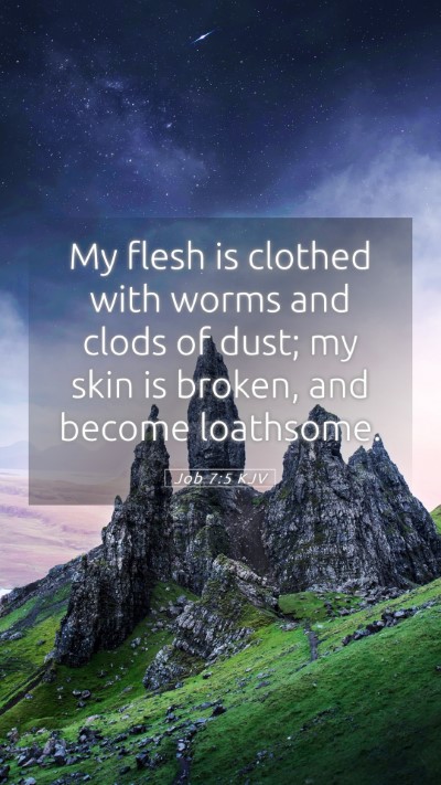 Picture 05 - Job 7:5 KJV Mobile Phone Wallpaper - My flesh is clothed with worms and clods of dust; - Mobile Bible Verse Wallpaper