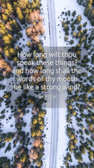 Picture 05 - Job 8:2 KJV Mobile Phone Wallpaper - How long wilt thou speak these things? and how - Mobile Bible Verse Wallpaper