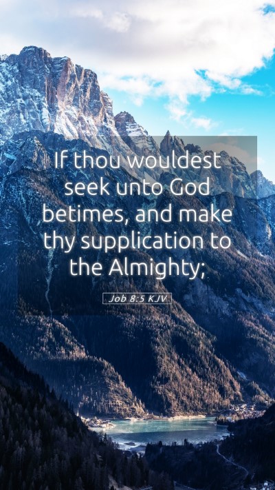 Picture 05 - Job 8:5 KJV Mobile Phone Wallpaper - If thou wouldest seek unto God betimes, and make - Mobile Bible Verse Wallpaper