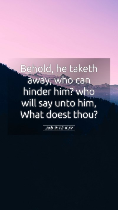 Picture 05 - Job 9:12 KJV Mobile Phone Wallpaper - Behold, he taketh away, who can hinder him? who - Mobile Bible Verse Wallpaper