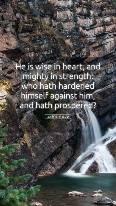 Picture 05 - Job 9:4 KJV Mobile Phone Wallpaper - He is wise in heart, and mighty in strength: who - Mobile Bible Verse Wallpaper