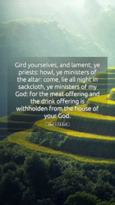 Picture 05 - Joel 1:13 KJV Mobile Phone Wallpaper - Gird yourselves, and lament, ye priests: howl, ye - Mobile Bible Verse Wallpaper