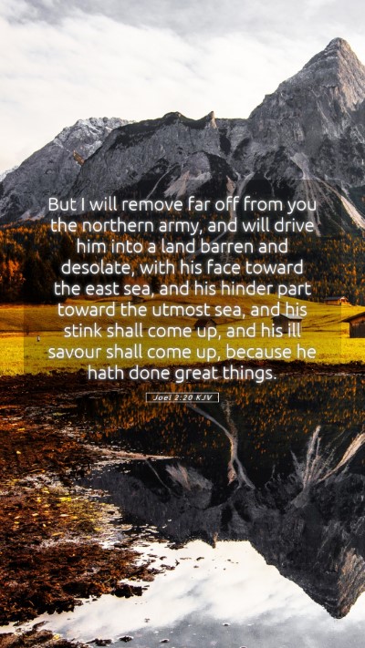 Picture 05 - Joel 2:20 KJV Mobile Phone Wallpaper - But I will remove far off from you the northern - Mobile Bible Verse Wallpaper