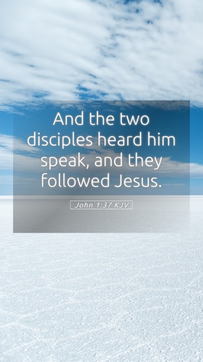 Picture 05 - John 1:37 KJV Mobile Phone Wallpaper - And the two disciples heard him speak, and they - Mobile Bible Verse Wallpaper