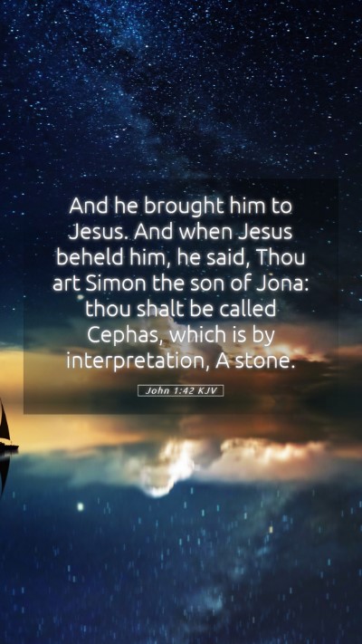 Picture 05 - John 1:42 KJV Mobile Phone Wallpaper - And he brought him to Jesus. And when Jesus - Mobile Bible Verse Wallpaper