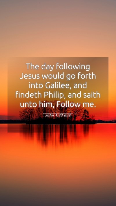 Picture 05 - John 1:43 KJV Mobile Phone Wallpaper - The day following Jesus would go forth into - Mobile Bible Verse Wallpaper