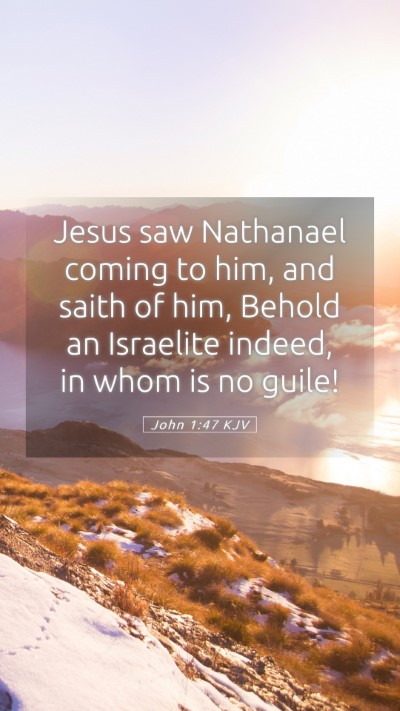 Picture 05 - John 1:47 KJV Mobile Phone Wallpaper - Jesus saw Nathanael coming to him, and saith of - Mobile Bible Verse Wallpaper