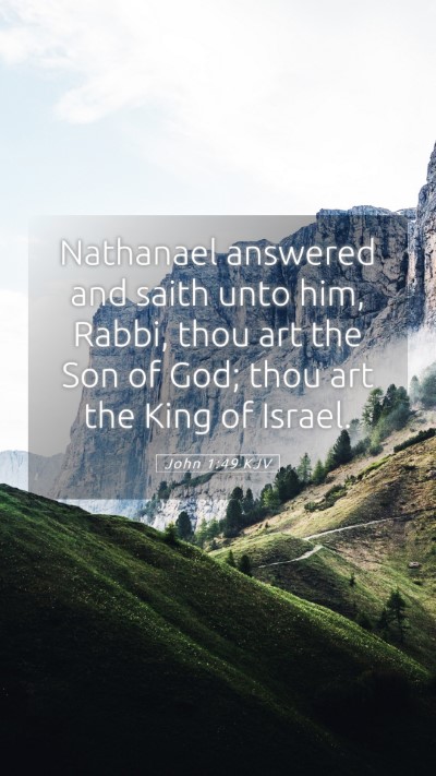 Picture 05 - John 1:49 KJV Mobile Phone Wallpaper - Nathanael answered and saith unto him, Rabbi, - Mobile Bible Verse Wallpaper