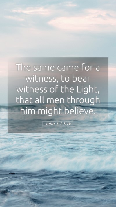 Picture 05 - John 1:7 KJV Mobile Phone Wallpaper - The same came for a witness, to bear witness of - Mobile Bible Verse Wallpaper