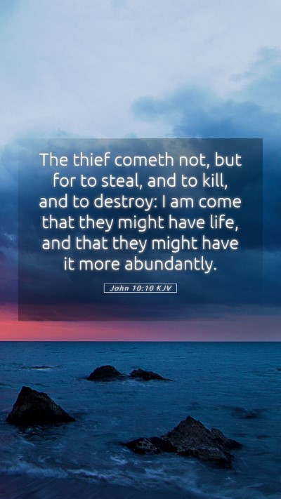 Picture 05 - John 10:10 KJV Mobile Phone Wallpaper - The thief cometh not, but for to steal, and to - Mobile Bible Verse Wallpaper