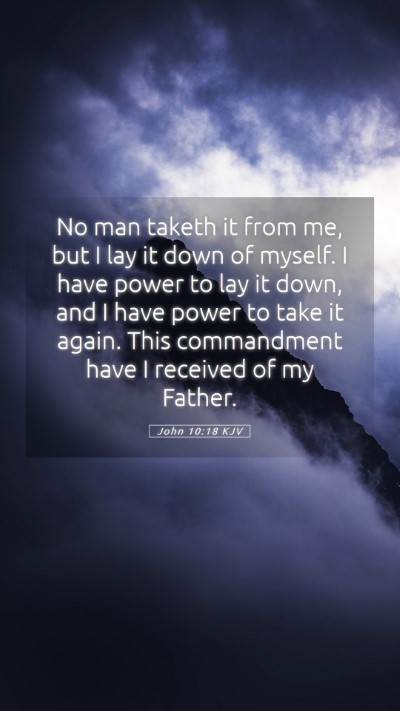 Picture 05 - John 10:18 KJV Mobile Phone Wallpaper - No man taketh it from me, but I lay it down of - Mobile Bible Verse Wallpaper