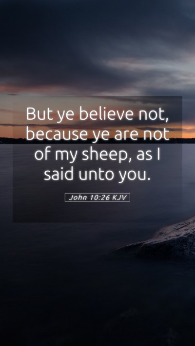 Picture 05 - John 10:26 KJV Mobile Phone Wallpaper - But ye believe not, because ye are not of my - Mobile Bible Verse Wallpaper