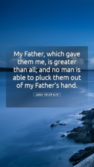 Picture 05 - John 10:29 KJV Mobile Phone Wallpaper - My Father, which gave them me, is greater than - Mobile Bible Verse Wallpaper