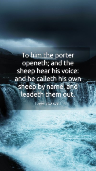 Picture 05 - John 10:3 KJV Mobile Phone Wallpaper - To him the porter openeth; and the sheep hear his - Mobile Bible Verse Wallpaper